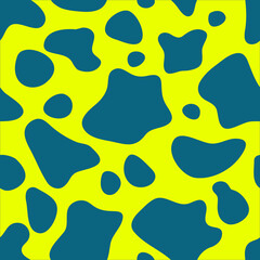 Seamless pattern blue and yellow color. Abstract liquid blots background