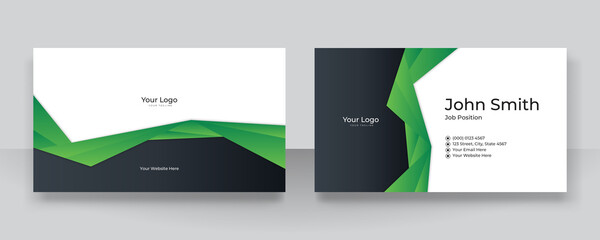 Modern elegant simple black green business card design template
