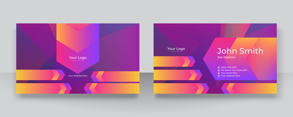 Modern elegant simple colorful business card design template