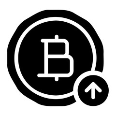 Fototapeta premium bitcoin increase glyph icon