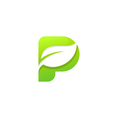 p leaf logo gradient style