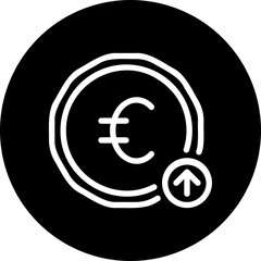 euro increase glyph icon