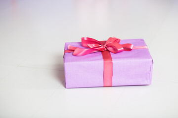 pink gift box with ribbon