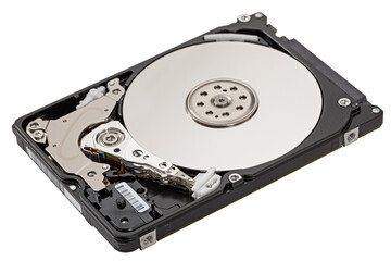 Hard disk isolated on white background, with clipping path