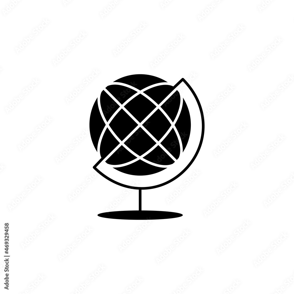 Aufkleber globe vector icon. silhouette map. planet earth. world map icon. isolated object. vector graphic.