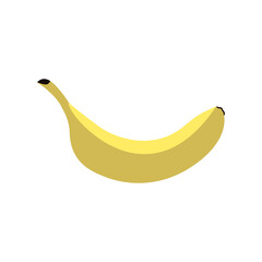 Banana vector isolated illustration. Healthy food. Isolated vector design. Cartoon yellow illustration.