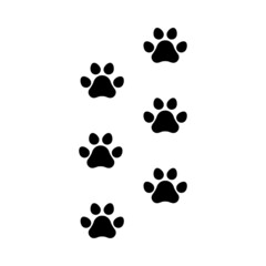 Pet paw vector icon. Modern pet paw, great design for any purposes. Vector silhouette.