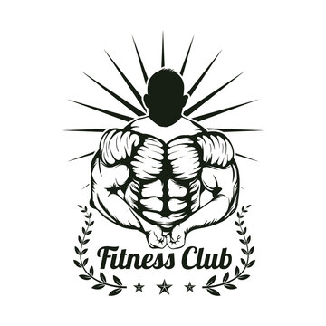 Fitness Club Logo. Fitness Man Logo. Fitness Man Isolated Man Illustration Vector Silhouette Image 