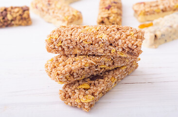 Healthy cereal bar from granola