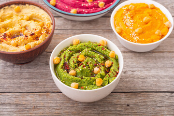 Declicious food from chickpea - hummus