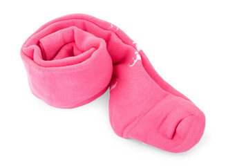 Set of color baby-girl tights isolated on white background/ Flat lay/ Top view