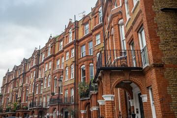 Red brick Kensington mansion apartment buildings 