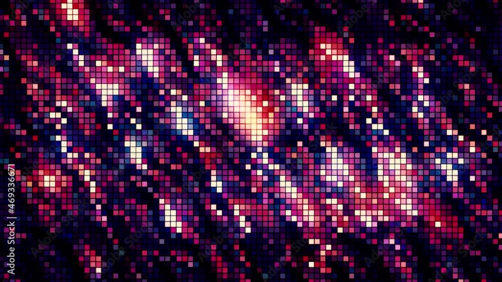 Aufkleber light abstract pixelated background with small flashing red particles, seamless loop. motion. retro 