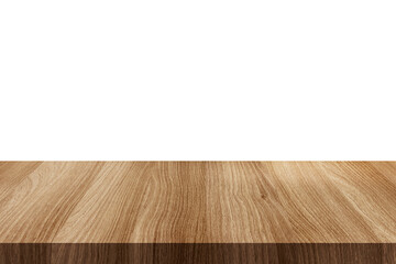 Nature wood table isolated on white background
