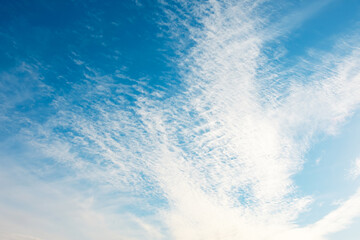 Fototapeta na wymiar Cloudscape with altocumulus and altostratus clouds at sunny day.