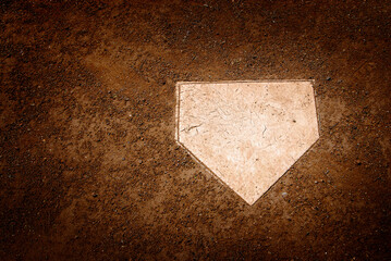 Home Plate on Baseball Field or Diamond Scoring