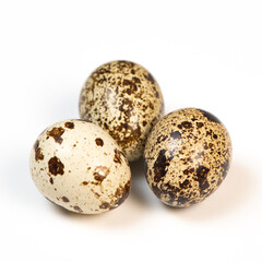 Fresh Quail eggs on background, Food and health concept