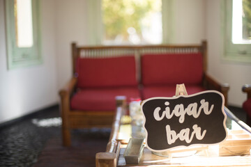 Cigar bar wedding reception