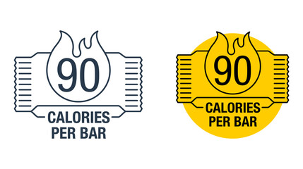 Calories per bar template lanel in thin line
