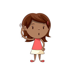 Little girl listening gesture