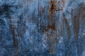 old blue painted wall