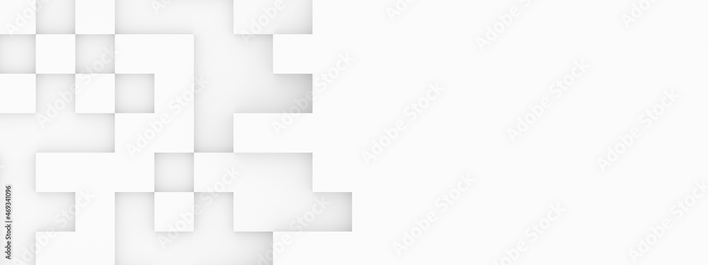 Aufkleber randomly positioned inlay white square cube boxes block background wallpaper banner template with co