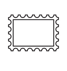 simple classic postage stamp outline