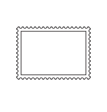 simple classic postage stamp outline