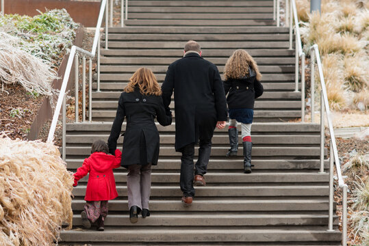 Family Together Walking Away Walk Up The Steps Four 4 Love Sweet All One