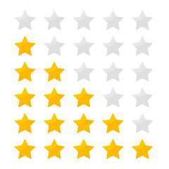 yellow star rating vector for review on website,applications and business