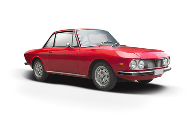 Obraz na płótnie Canvas Classic Italian red sport car isolated on white background 