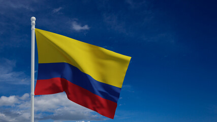 Colombia flag, waving in the wind - 3d rendering