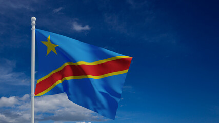 Fototapeta na wymiar Congo-Kinshasa flag, waving in the wind - 3d rendering