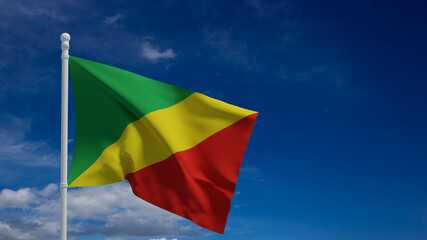 Congo-Brazzaville flag, waving in the wind - 3d rendering