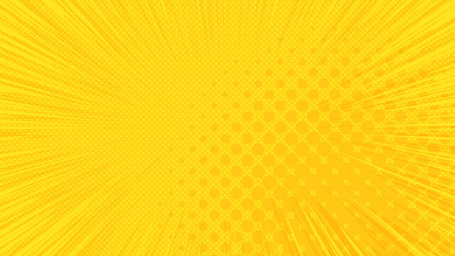 アメコミ風のシンプルな背景 集中線 ドットグラデーション 黄色 16 9 Stock Vector Adobe Stock