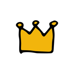 Golden crown hand drawn illustration vector