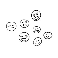 Emoji drawings vector illustration face smiley