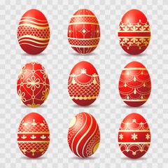Red easter eggs