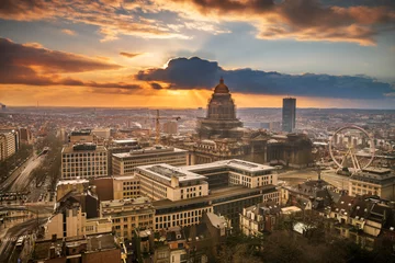 Badezimmer Foto Rückwand Brussels, Belgium Cityscape © SeanPavonePhoto