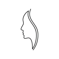 Woman face silhouette  icon, woman vector icon 