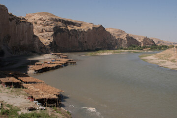 Postcard from Turkey: ruins of ancient city of Hasankeyf, Batman  upon Tigris River before Ilsu Dam