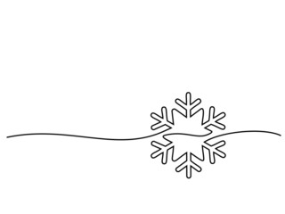 Merry Christmas decoration. Continuous one line drawing art © Valenty