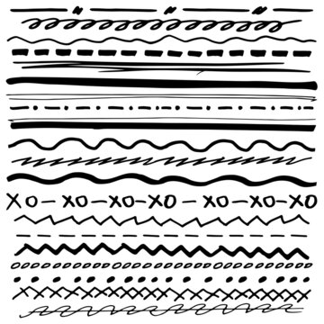 Set of 20 pieces different lines - Vector illustration