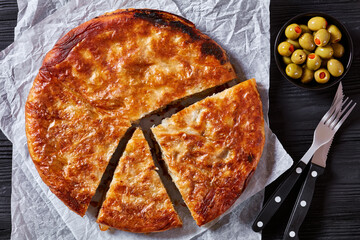 burek is a crispy pastry pie with meat filling