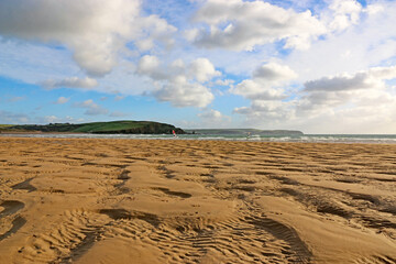 Bigbury Beach, Devon, at low tide	