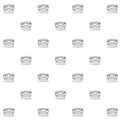 Sketchy Fat Man Head Portrait Drawing Pattern