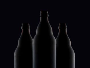 Three bottles of dark glass