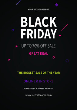 Black Friday Big Discount Sale Social Media Post Flyer Ot Poster Template Design