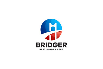Gradient Bridge Logo Template