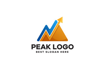 Gradient Peak Arrow Logo Template